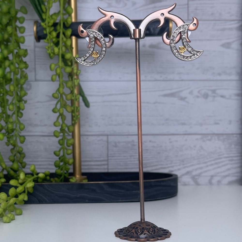 Elegant Gold and Silver Crescent‎ Earrings waterproof.